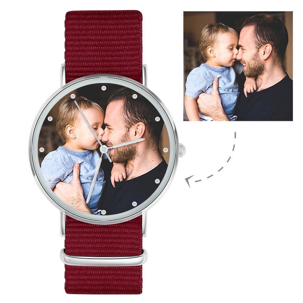 Personalized Engraved Watch, Custom Your Own Photo Watch with Black Strap - soufeelus