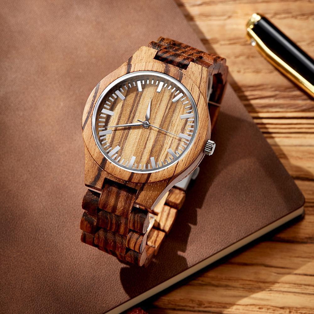 Personalized Engraved Watch Wooden Watch for Dad - soufeelus