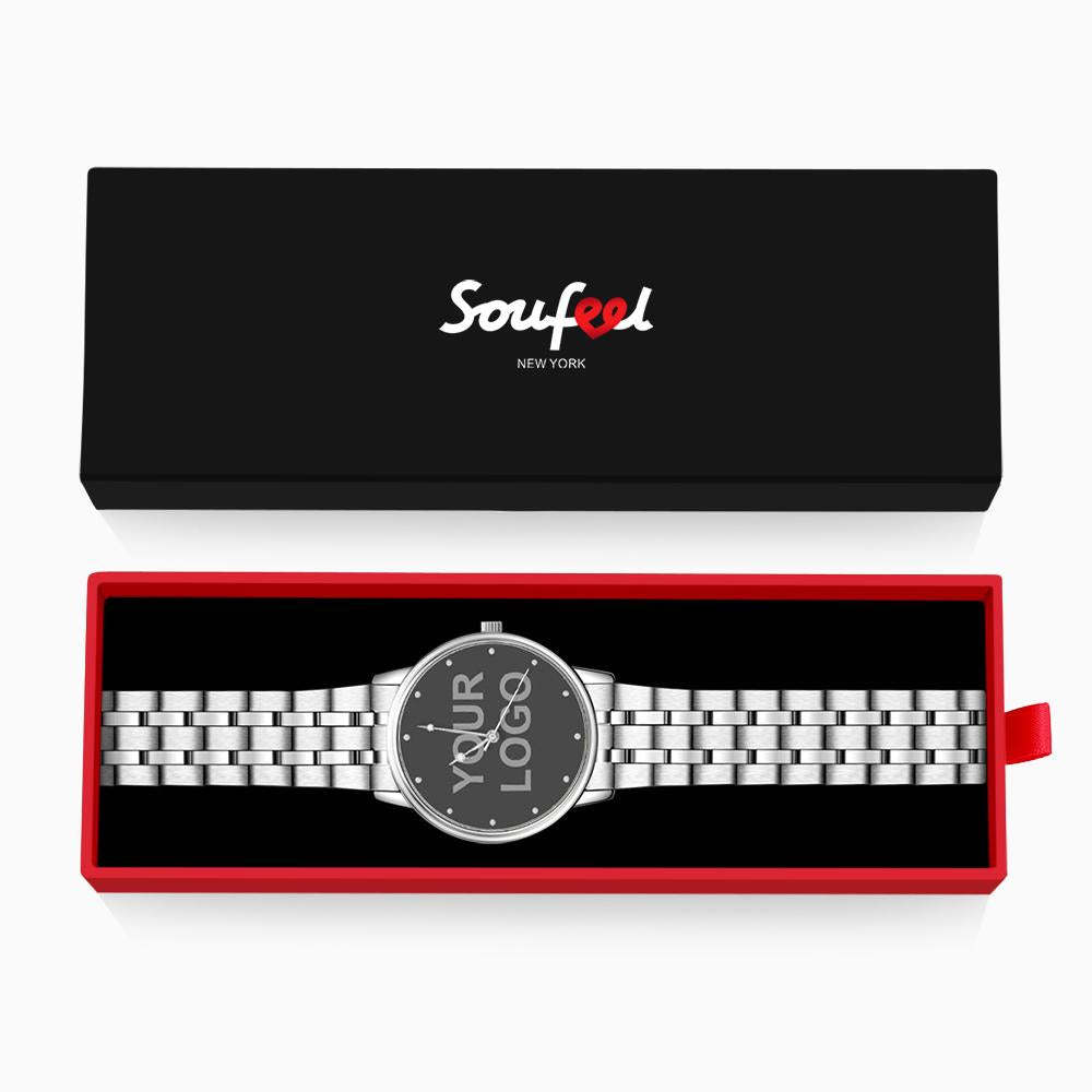 Business Gift - Unisex Engraved Alloy Bracelet Photo Watch 40mm