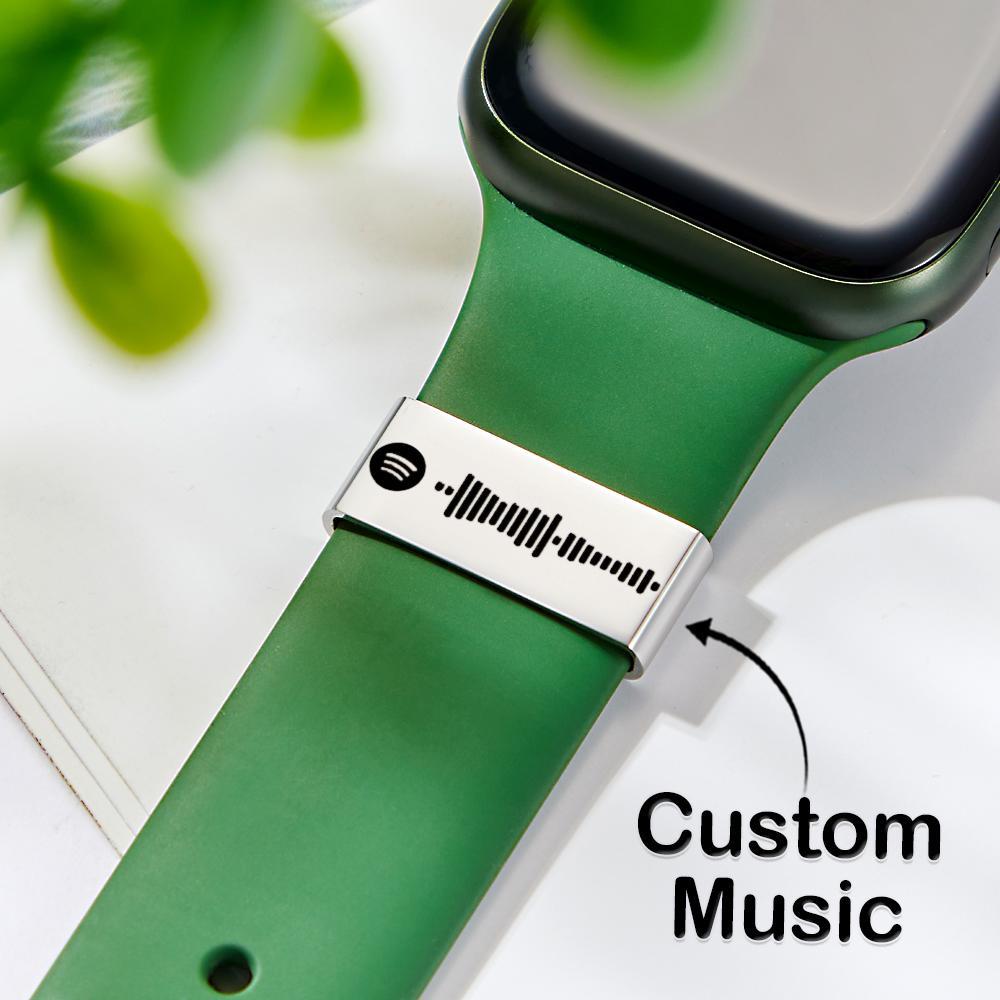Custom Scannable Spotify Watch Accessories Personalized Music Watch Decoration Silver - soufeelus