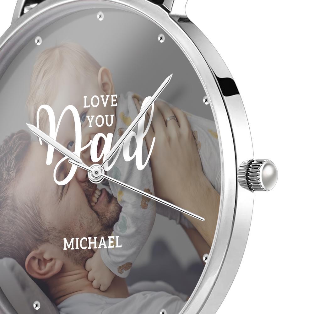 Personalized Love you Dad Photo Watch Father's Day Gift 40mm - soufeelus