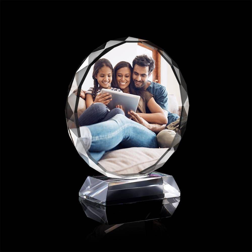 Custom Crystal Photo Frame Round 100mm - soufeelus