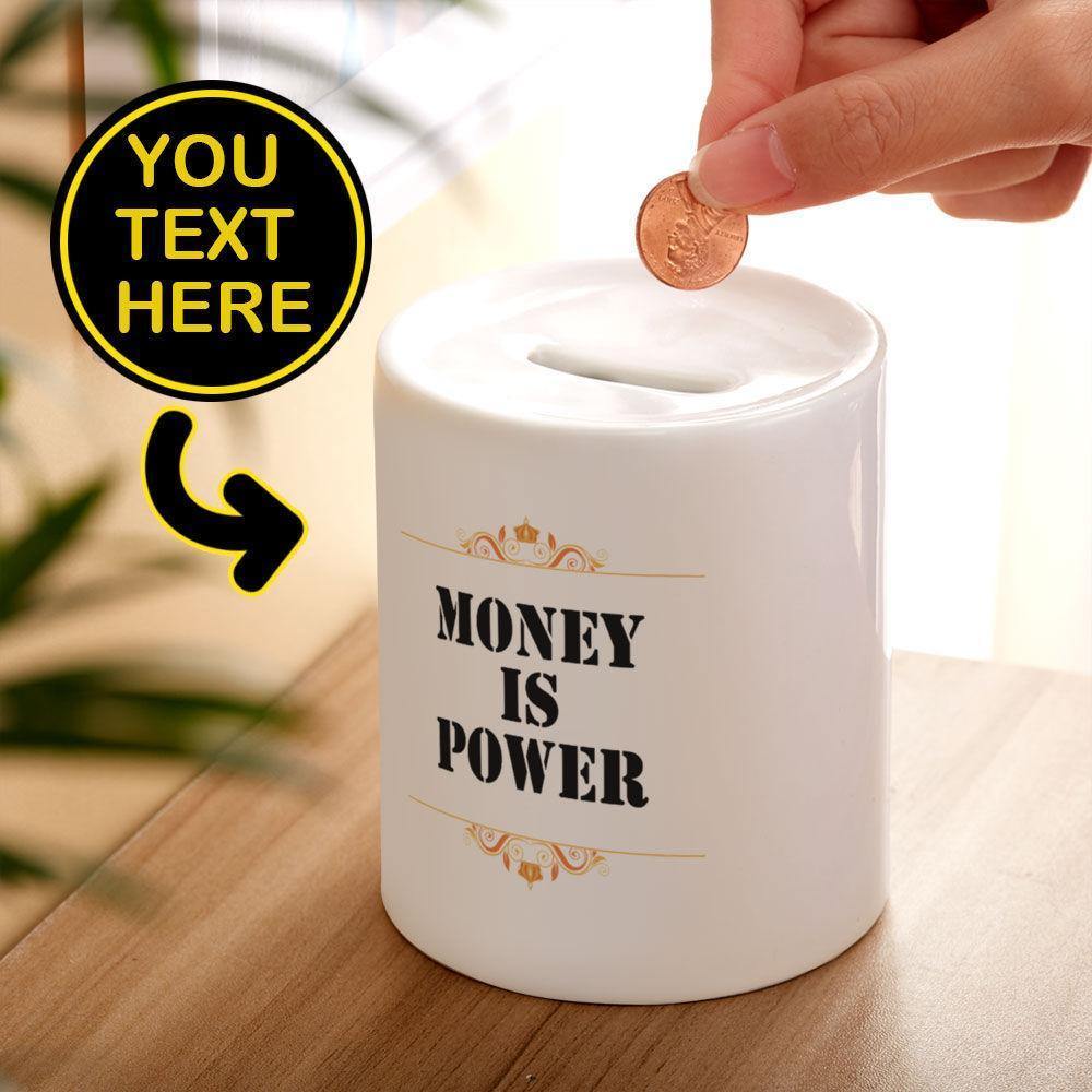 Personalised Engraved Piggy Bank-Money is Power - soufeelus