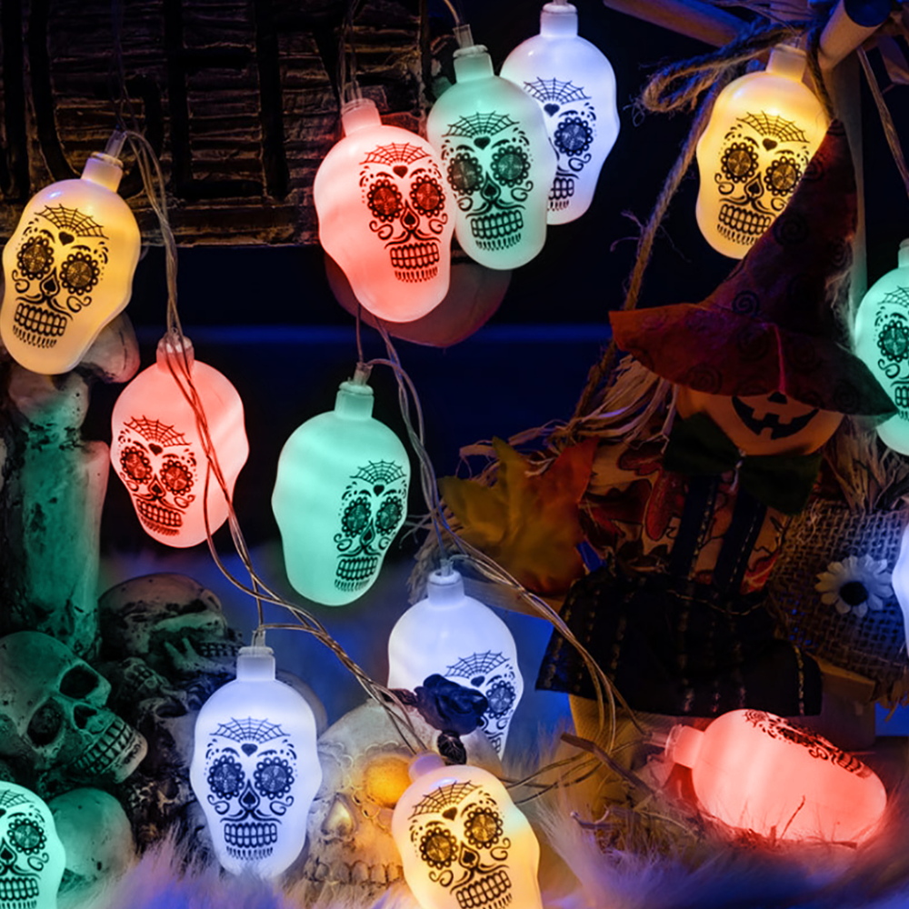 3 Lighting Colors Halloween Decorative String Lights for Halloween Theme Party Indoor Outdoor Decorations - soufeelus