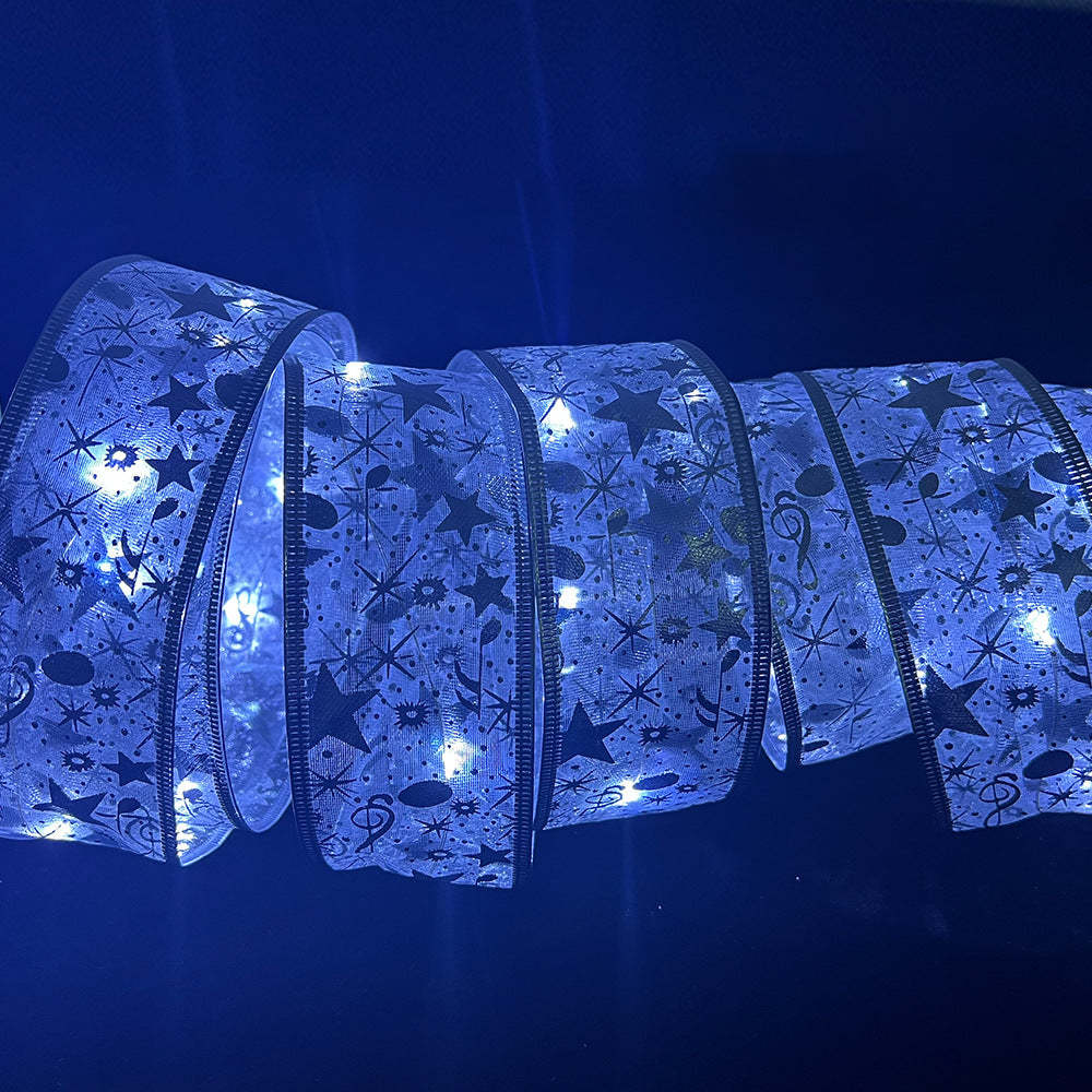 Christmas Fairy Lights Xmas Tree Ribbon Lights Copper Wire Ribbon Bows Lights for Holiday Party Decoration - soufeelus