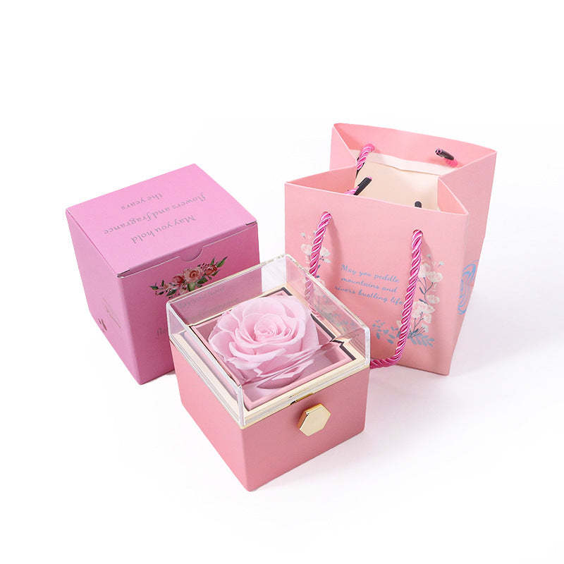 Reversible Preserved Flower Jewelry Box Blue - soufeelus