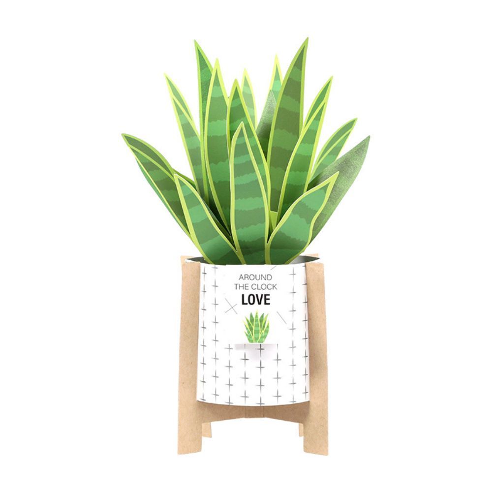 Tiger Piran Potted Plant 3D Pop Up Greeting Card - soufeelus