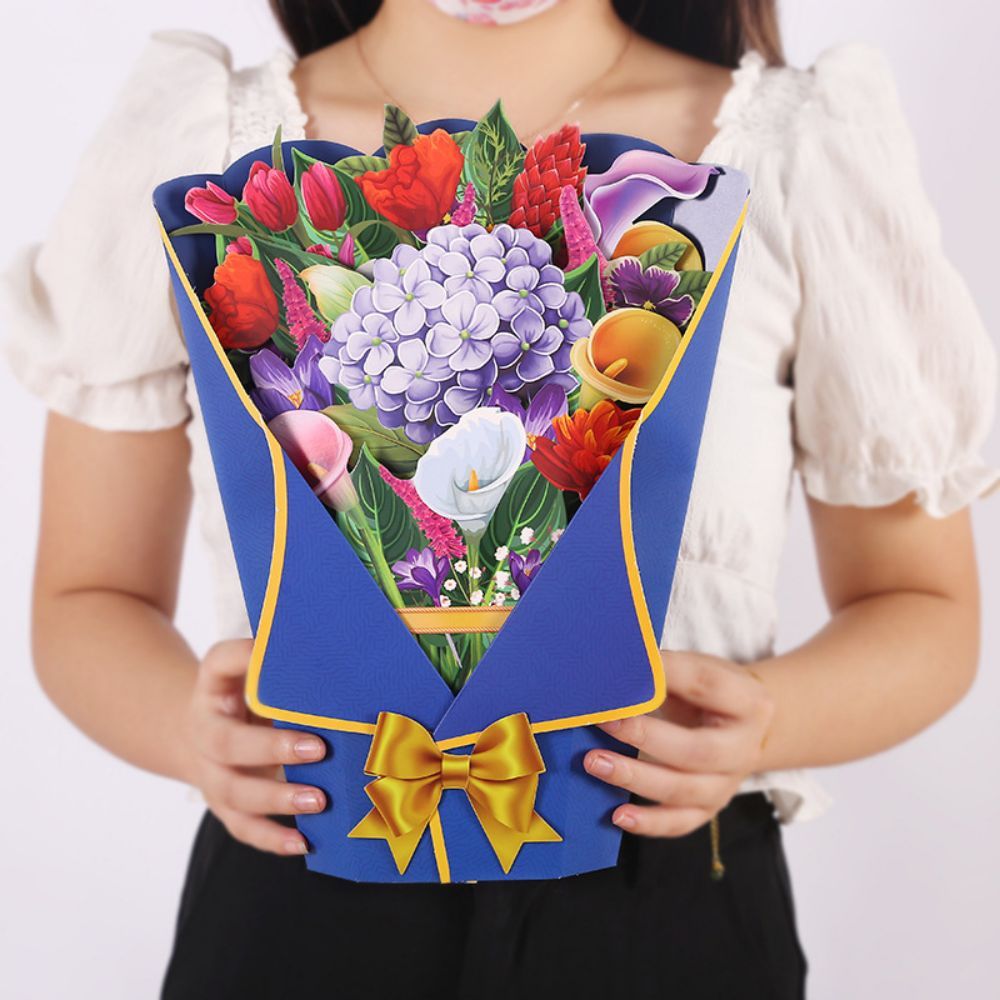 Hydrangea Ball 3D Pop Up Greeting Card Flower Bouquet Pop Up Card - soufeelus