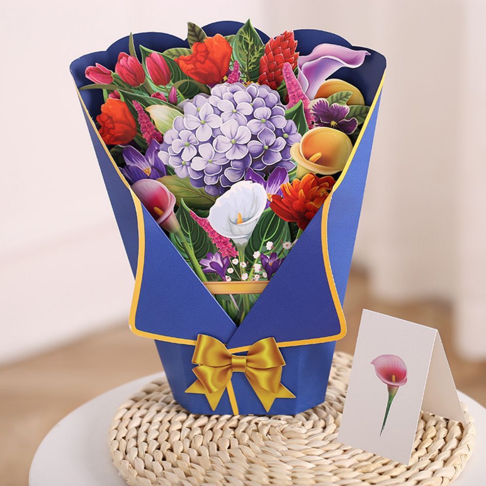 Hydrangea Ball 3D Pop Up Greeting Card Flower Bouquet Pop Up Card - soufeelus