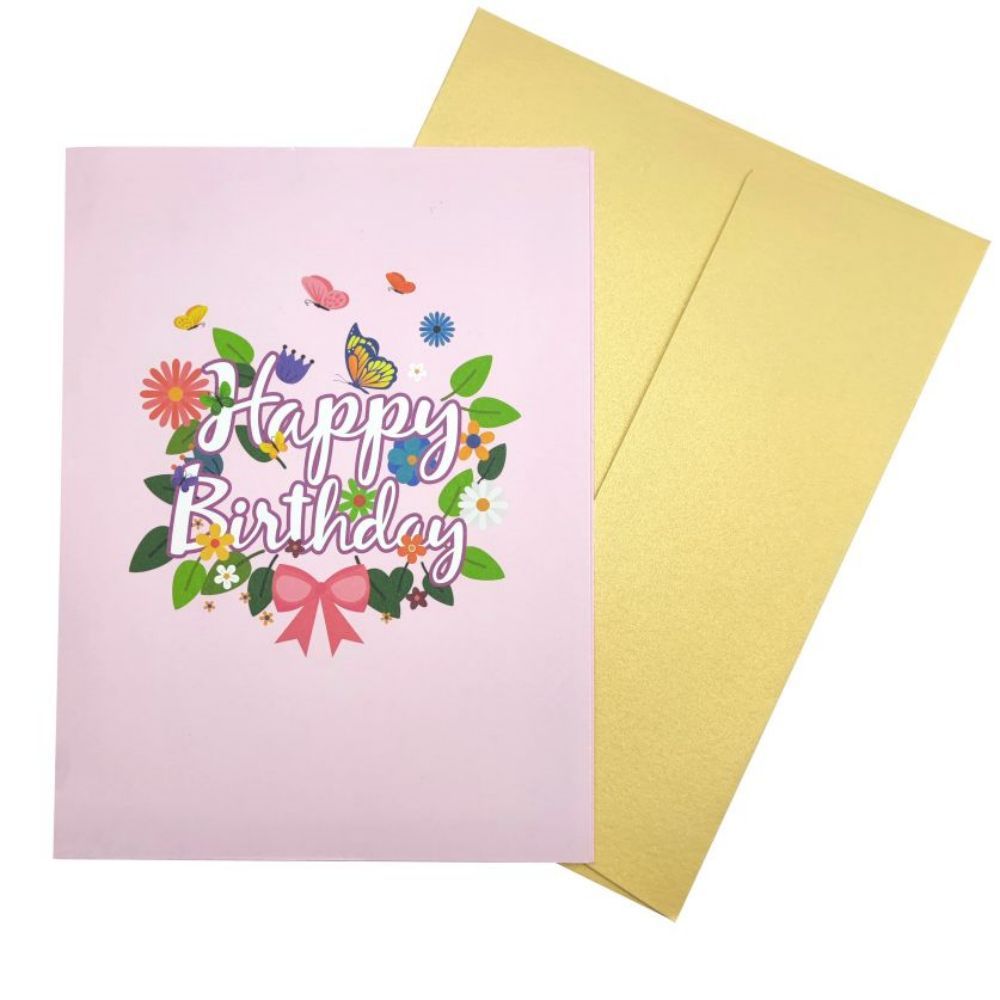 Happy Birthday Pop Up Card Flowers 3D Pop Up Greeting Card - soufeelus