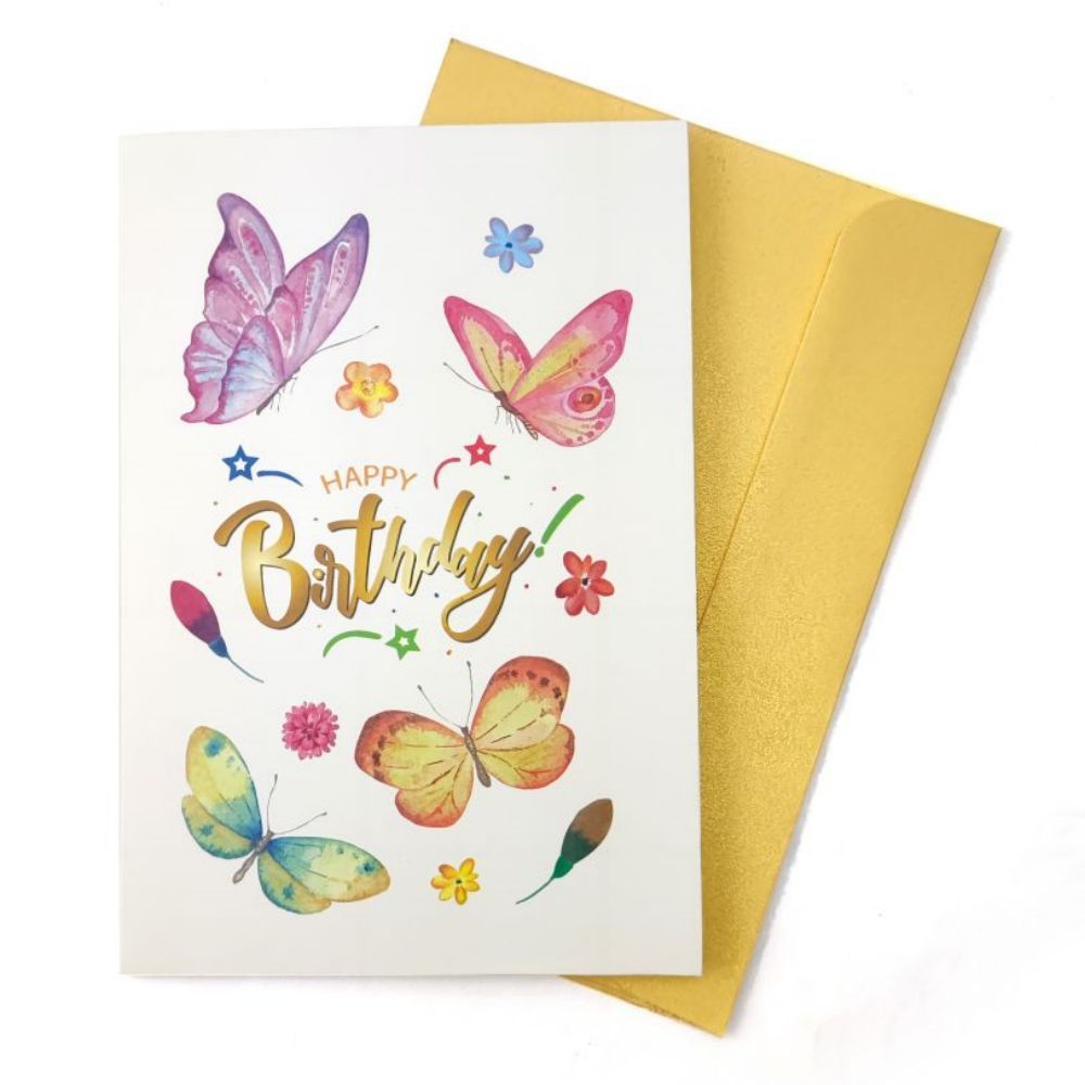 Happy Birthday Pop Up Card Butterfly 3D Pop Up Greeting Card - soufeelus
