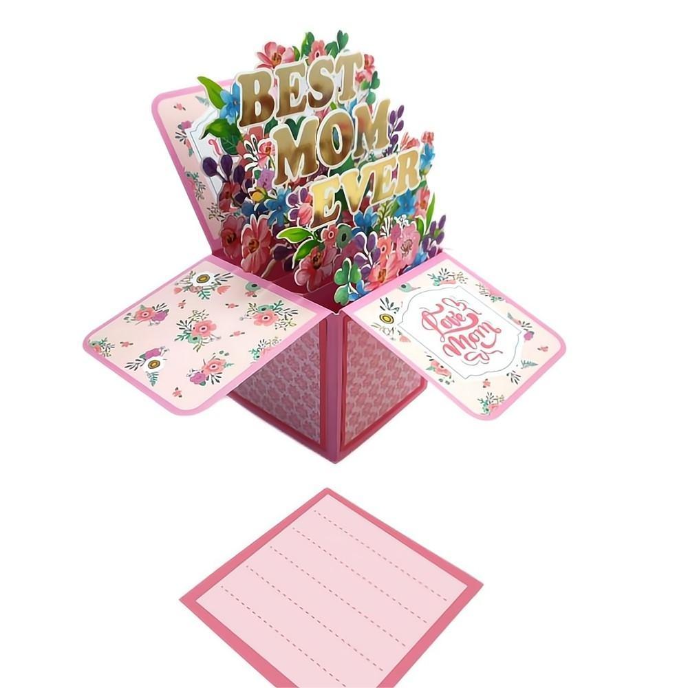 Mother's Day Pop Up Box Card Best Mom 3D Pop Up Greeting Card - soufeelus