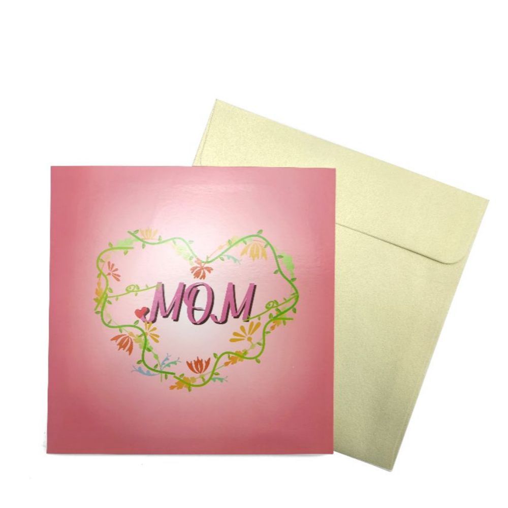 Love Mom Pop Up Box Card Flower 3D Pop Up Greeting Card for Mom - soufeelus