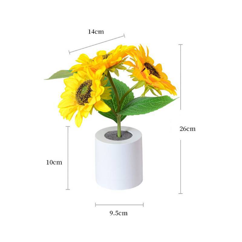 Sunflower Lamp Cute Flowers Night Light Table Room Home Decor Gifts for Mother's day - soufeelus