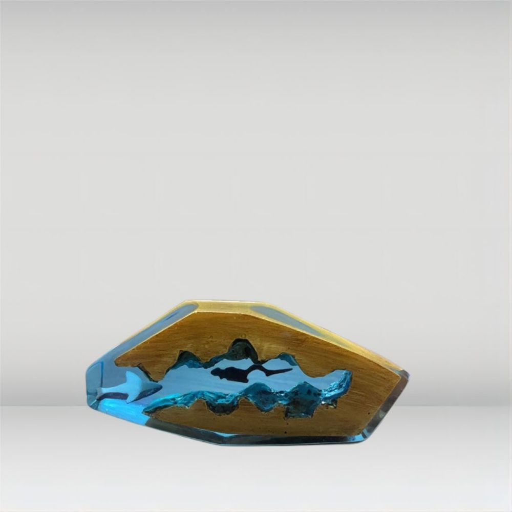 Whale Shark and Diver Night Light Epoxy Resin Lamp Home Decor Unique Gift - soufeelus