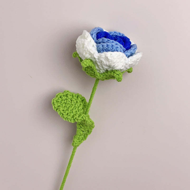 Roses Crochet Flower Handmade Knitted Flower Gift for Lover - soufeelus