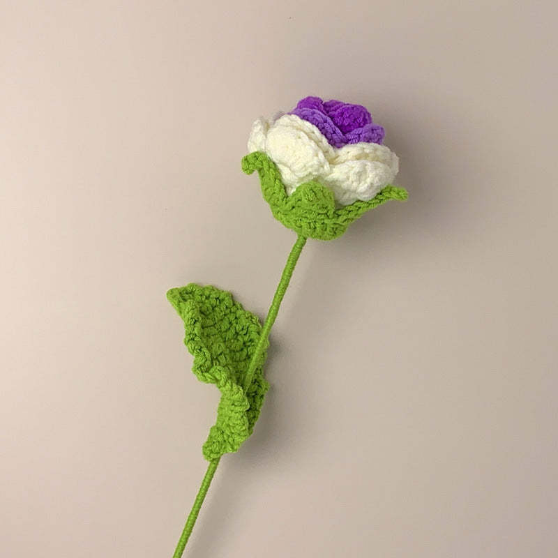 Roses Crochet Flower Handmade Knitted Flower Gift for Lover - soufeelus