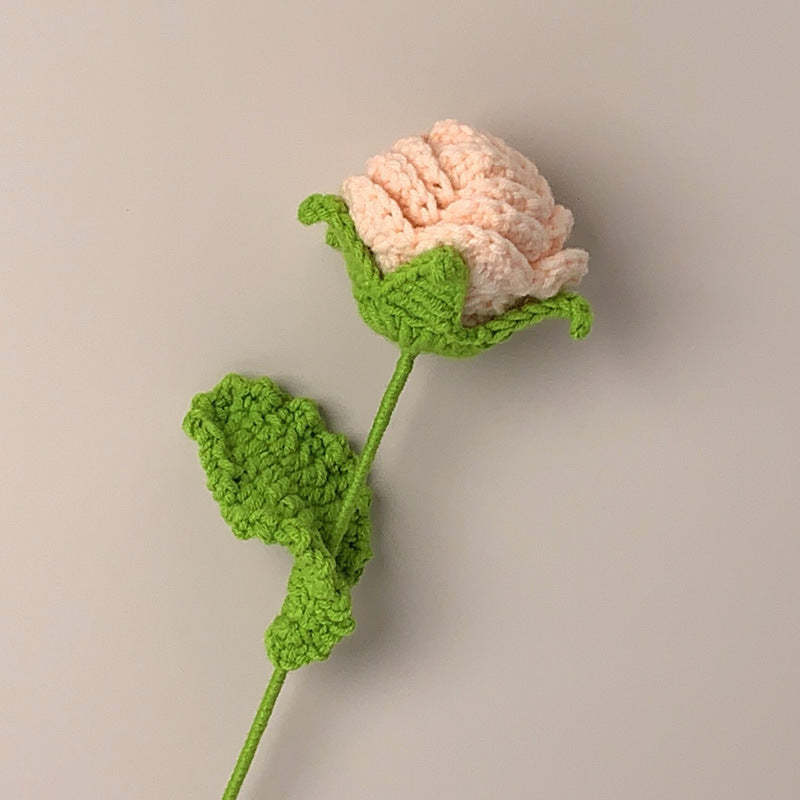 Roses Crochet Flower Handmade Knitted Flower Gift for Lover - soufeelus