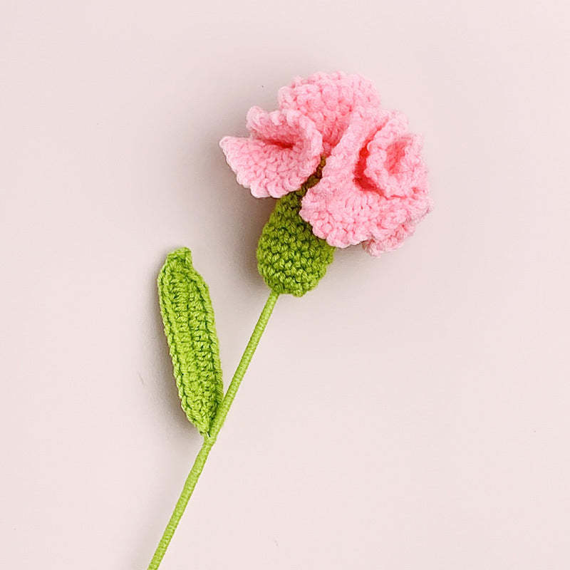 Carnation Crochet Flower Handmade Knitted Flower Gift for Lover - soufeelus