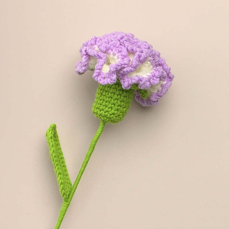 Carnation Crochet Flower Handmade Knitted Flower Gift for Lover - soufeelus