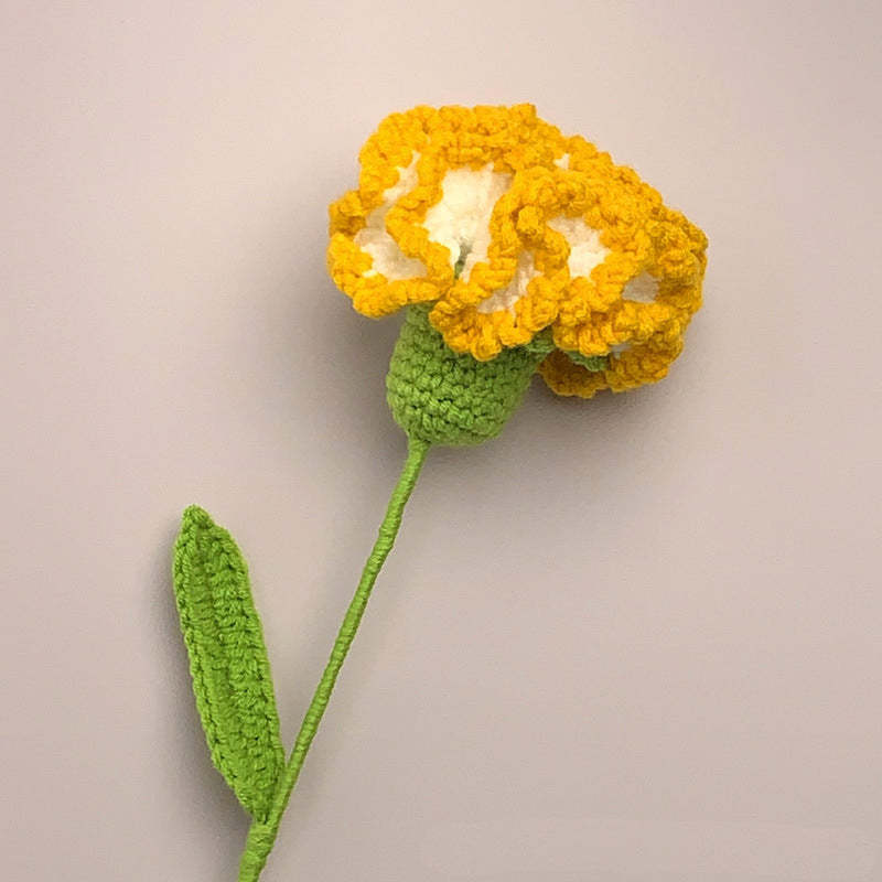 Carnation Crochet Flower Handmade Knitted Flower Gift for Lover - soufeelus