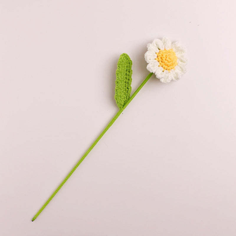 Little Daisy Crochet Flower Handmade Knitted Flower Gift for Lover - soufeelus