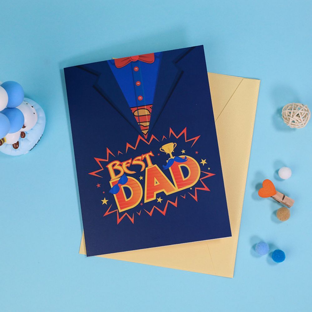 Father's Day 3D Pop Up Card Best Dad Greeting Card for Dad - soufeelus