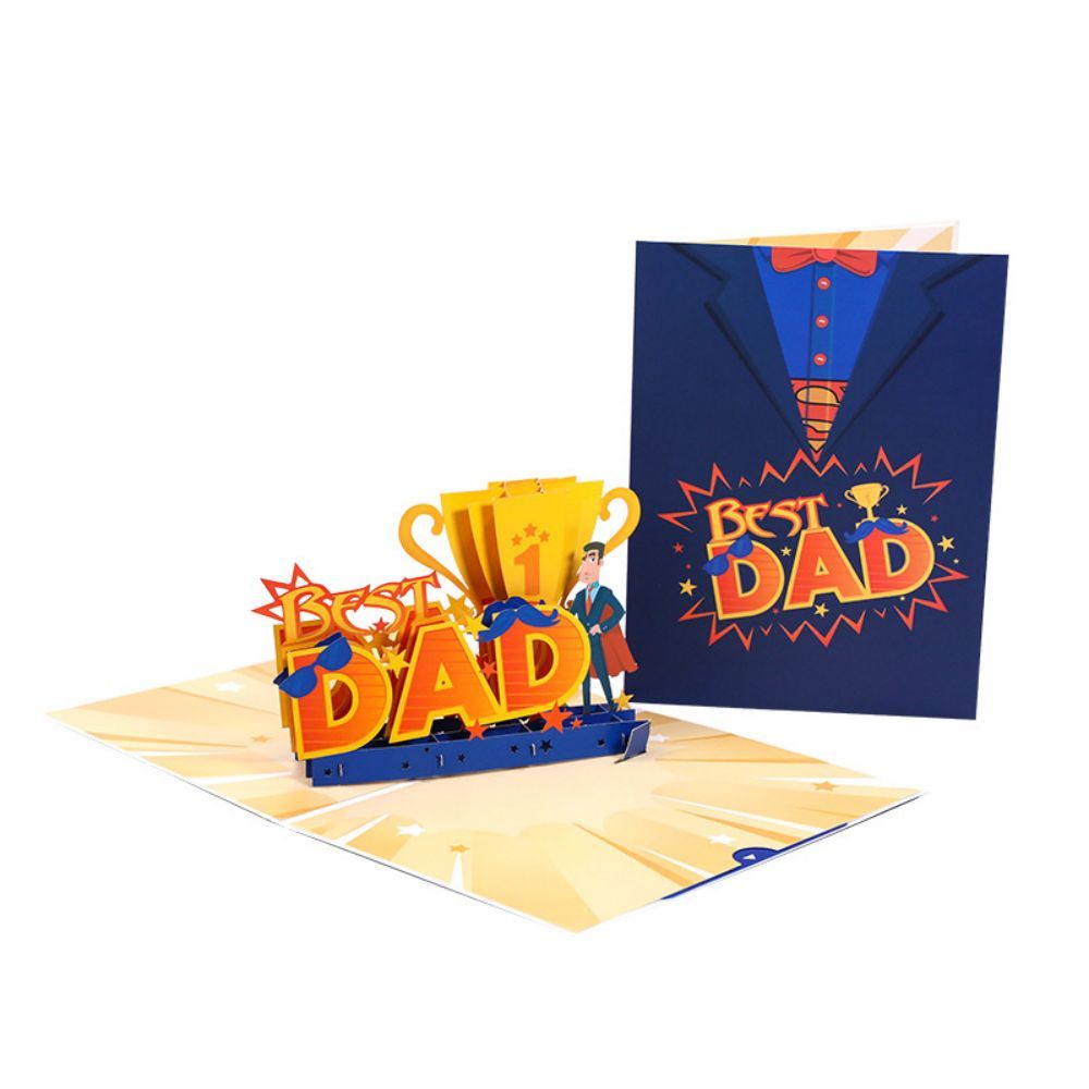 Father's Day 3D Pop Up Card Best Dad Greeting Card for Dad - soufeelus