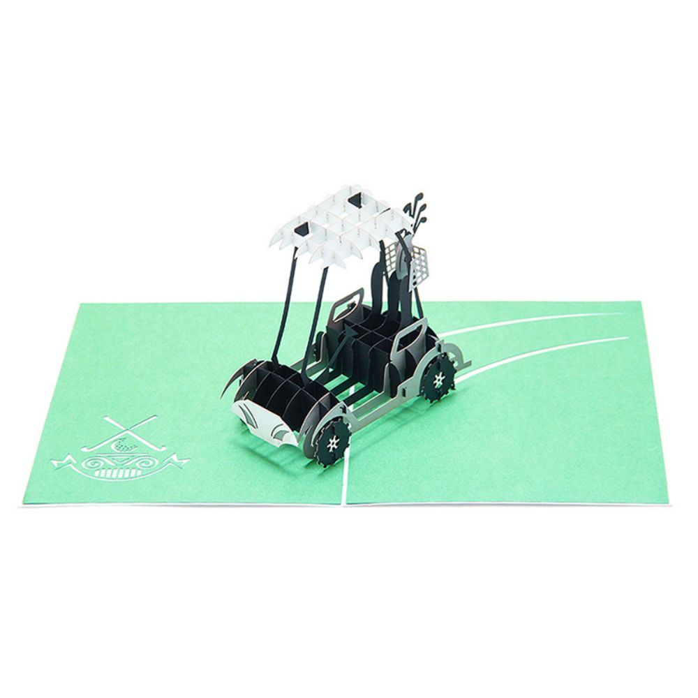 Father's Day 3D Pop Up Card Golf Cart Greeting Card for Dad - soufeelus