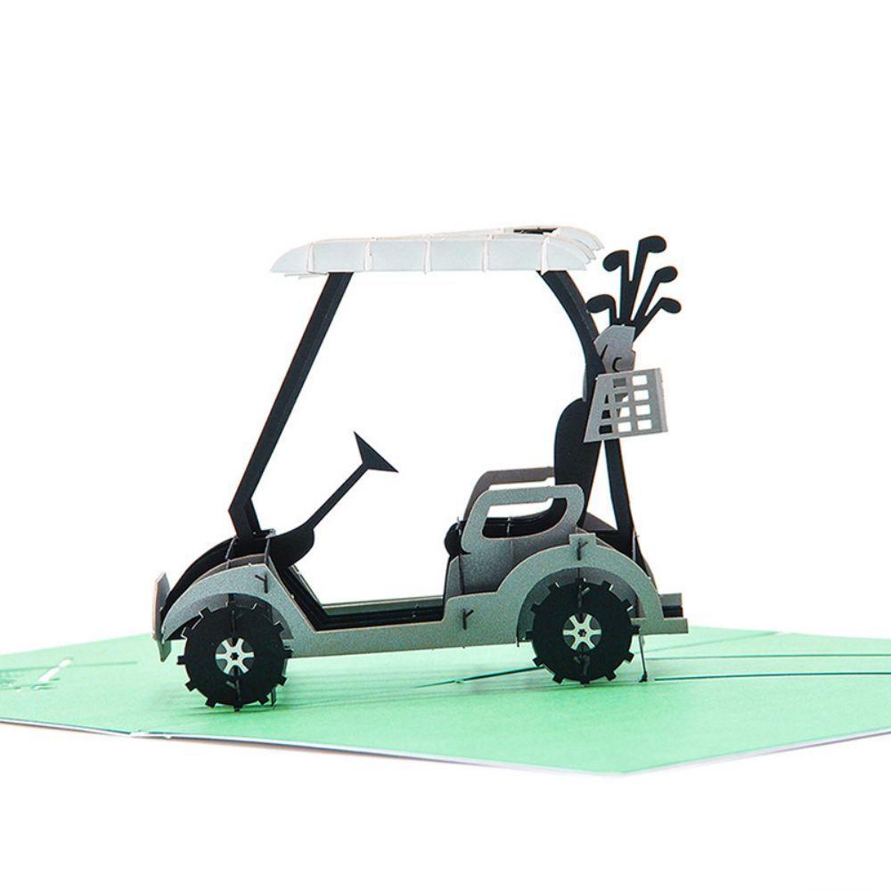 Father's Day 3D Pop Up Card Golf Cart Greeting Card for Dad - soufeelus