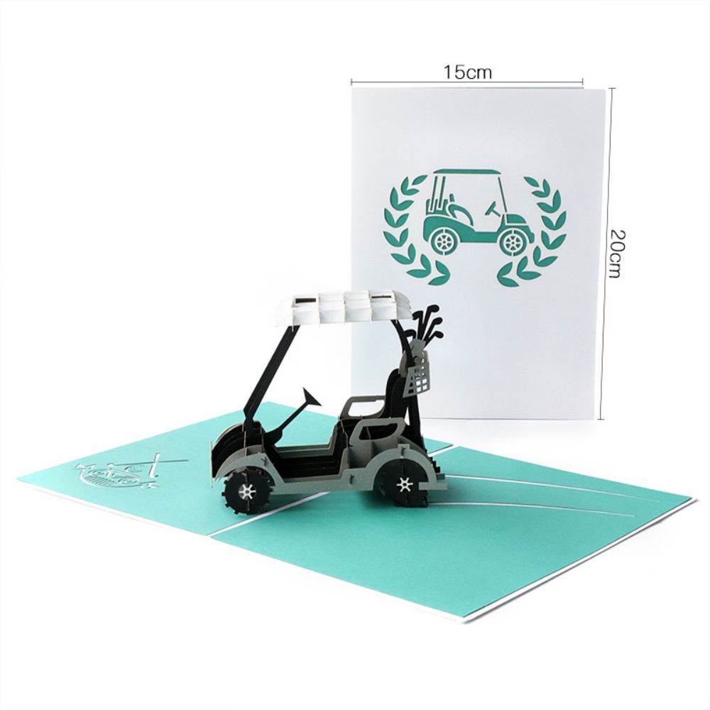 Father's Day 3D Pop Up Card Golf Cart Greeting Card for Dad - soufeelus