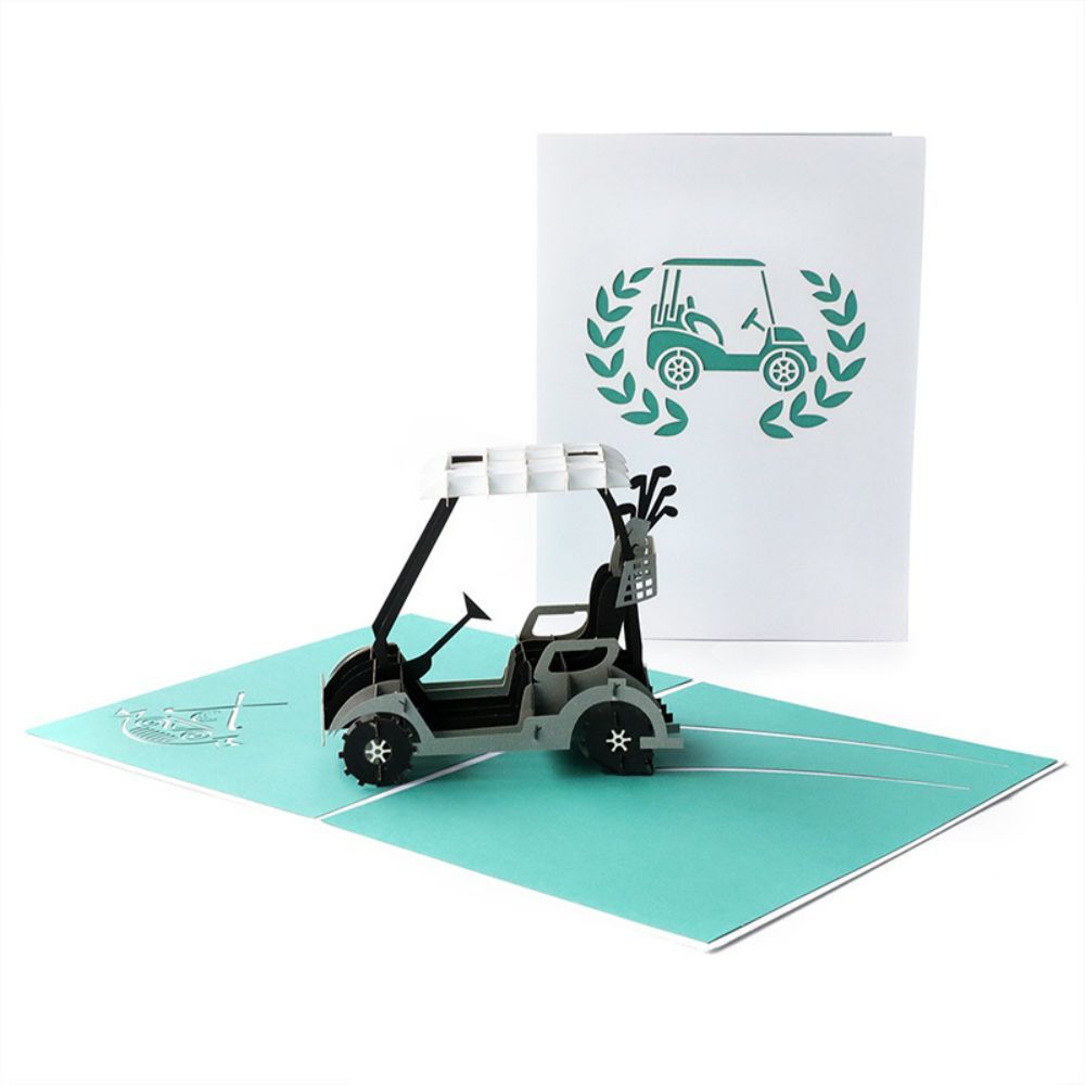 Father's Day 3D Pop Up Card Golf Cart Greeting Card for Dad - soufeelus