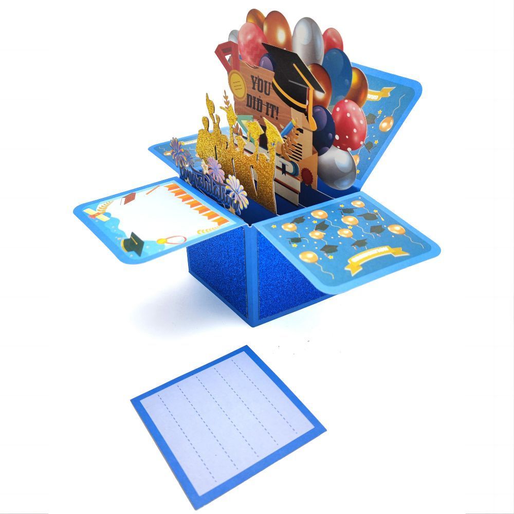 Congratulations 3D Pop Up Box Card Graduate Greeting Card - soufeelus