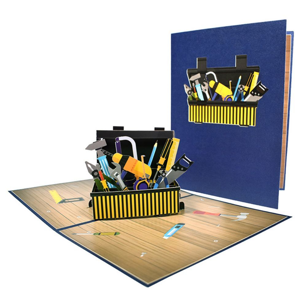 Father's Day 3D Pop Up Card Toolbox Greeting Card for Dad - soufeelus