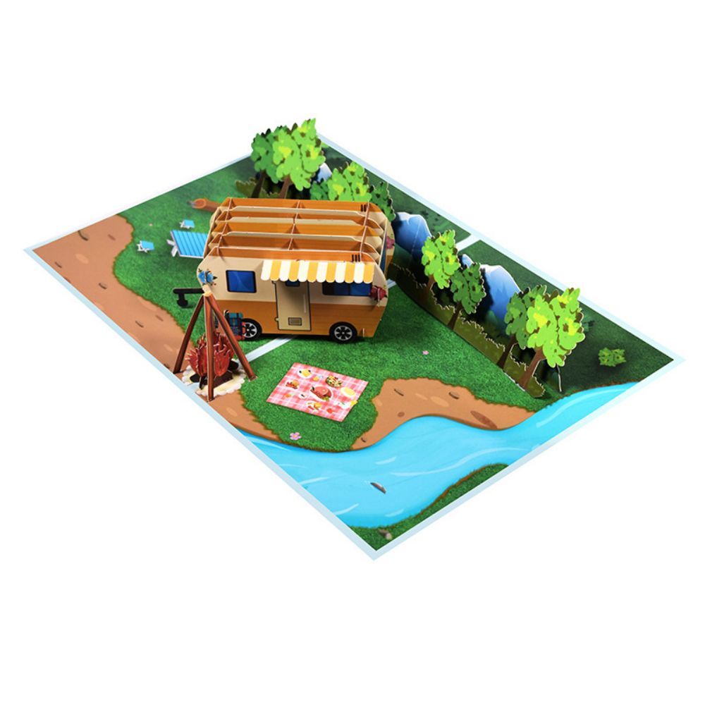 RV Travel 3D Pop Up Greeting Card for Travel Lover - soufeelus