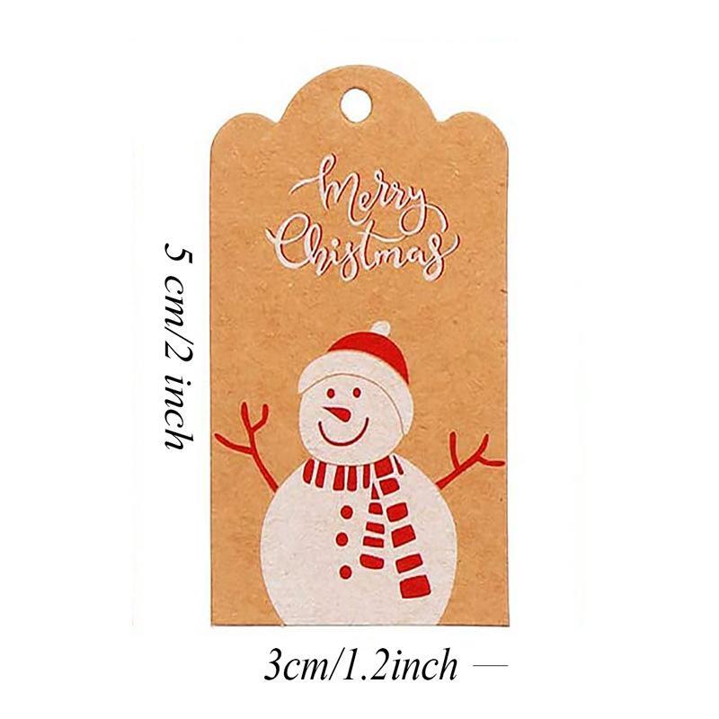 100pcs Merry Christmas Decoration Label Gift Card Christmas Tree Pendant Card - Gingerbread Man Chimney Gift