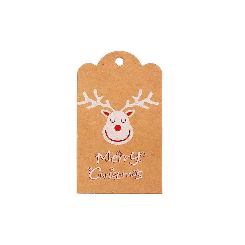 100pcs Merry Christmas Decoration Label Gift Card Christmas Tree Pendant Card - Gingerbread Man Chimney Gift