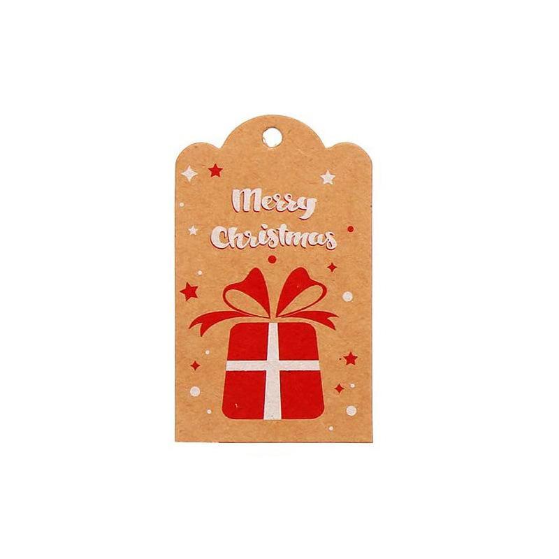 100pcs Merry Christmas Decoration Label Gift Card Christmas Tree Pendant Card - Gingerbread Man Chimney Gift