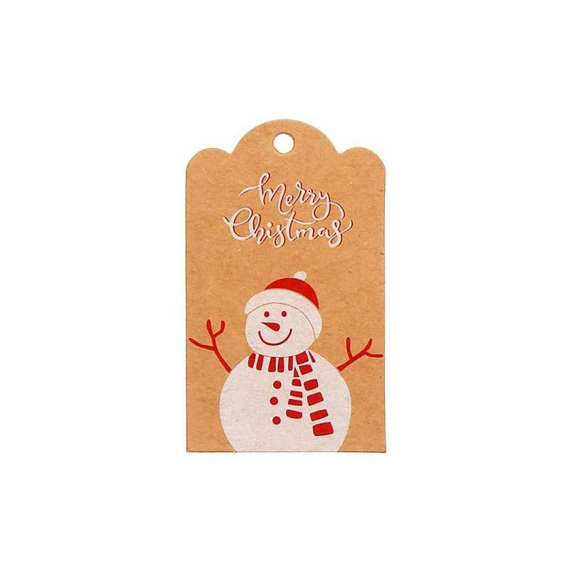 100pcs Merry Christmas Decoration Label Gift Card Christmas Tree Pendant Card - Gingerbread Man Chimney Gift