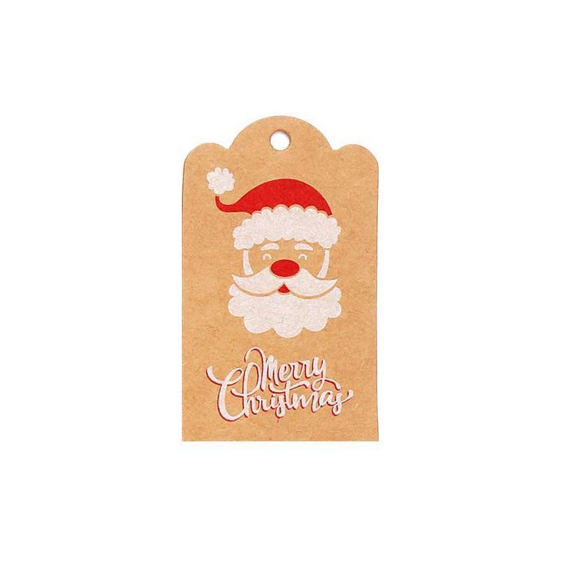 100pcs Merry Christmas Decoration Label Gift Card Christmas Tree Pendant Card - Gingerbread Man Chimney Gift