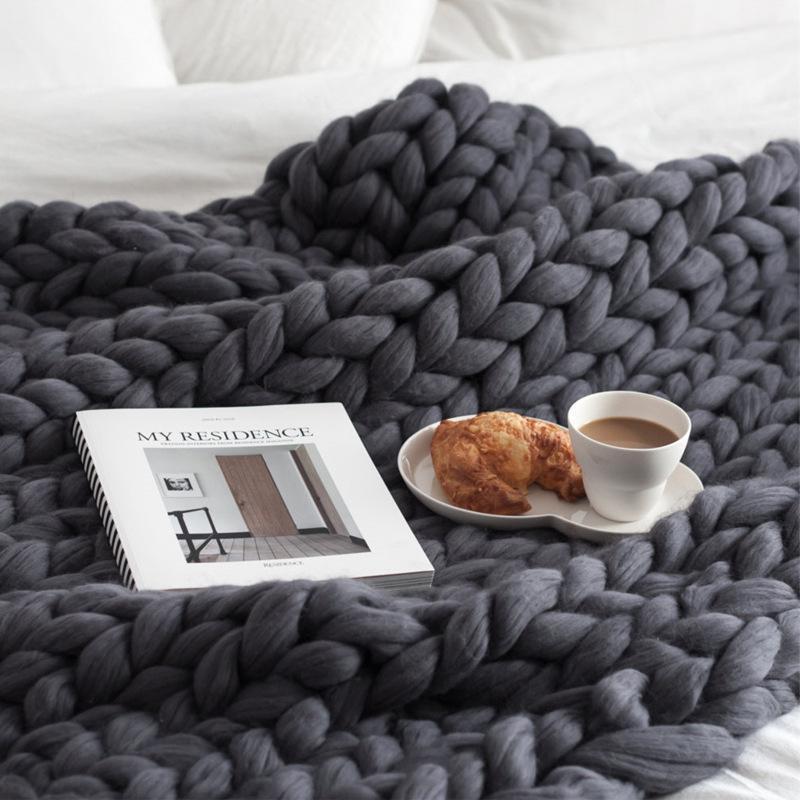 Knitted Blanket Knit Crochet Vegan Cozy Knotted Bedding Blankets