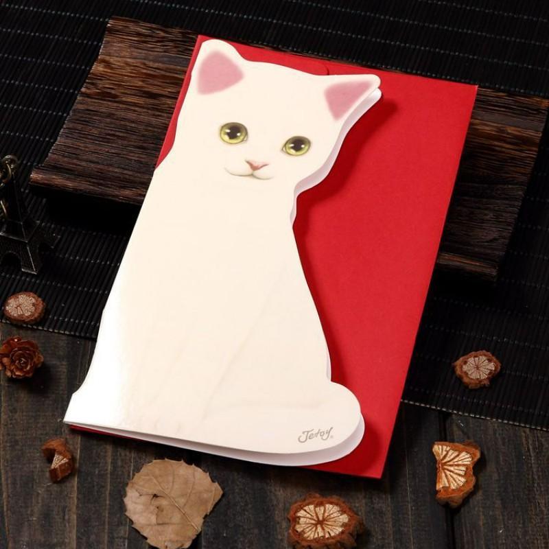 Birthday Greeting Cards Lovely Cartoon Various Cats Gift Cards for Kids