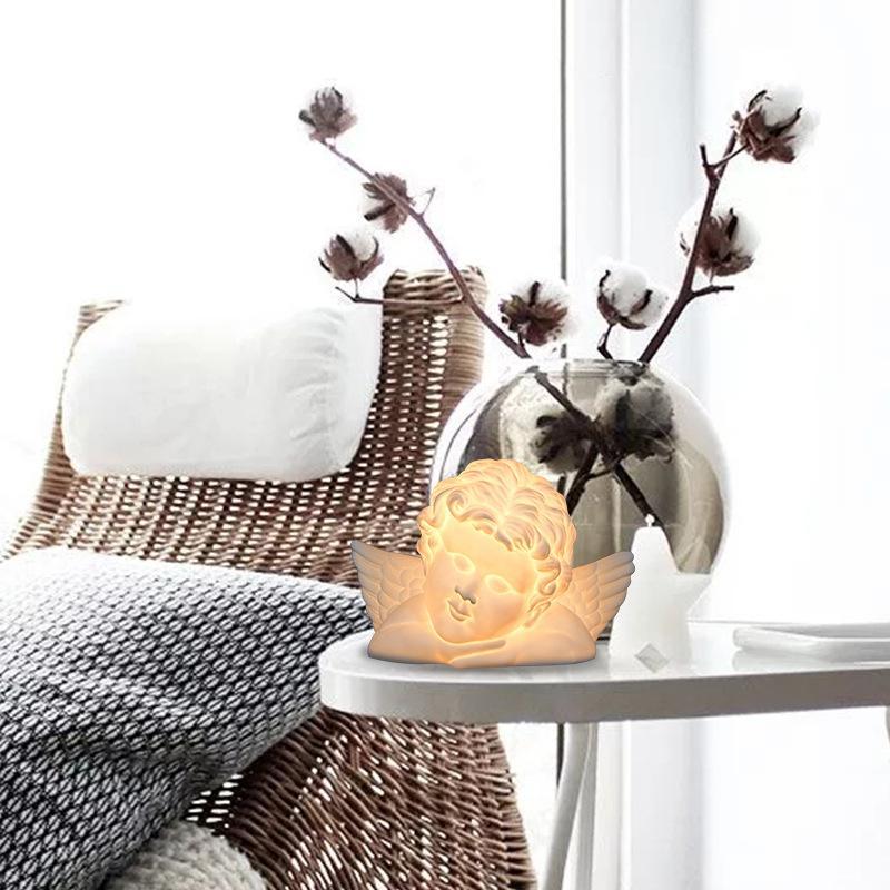 Little Angel Statue Lights Ceramics Lamp Family Collection Home Decoration