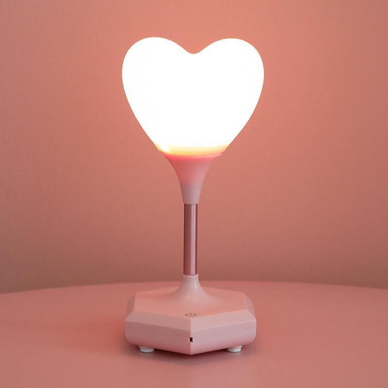 Creative Bedroom Heart-Shaped Lamp Touch Three Modes Charging Night Light