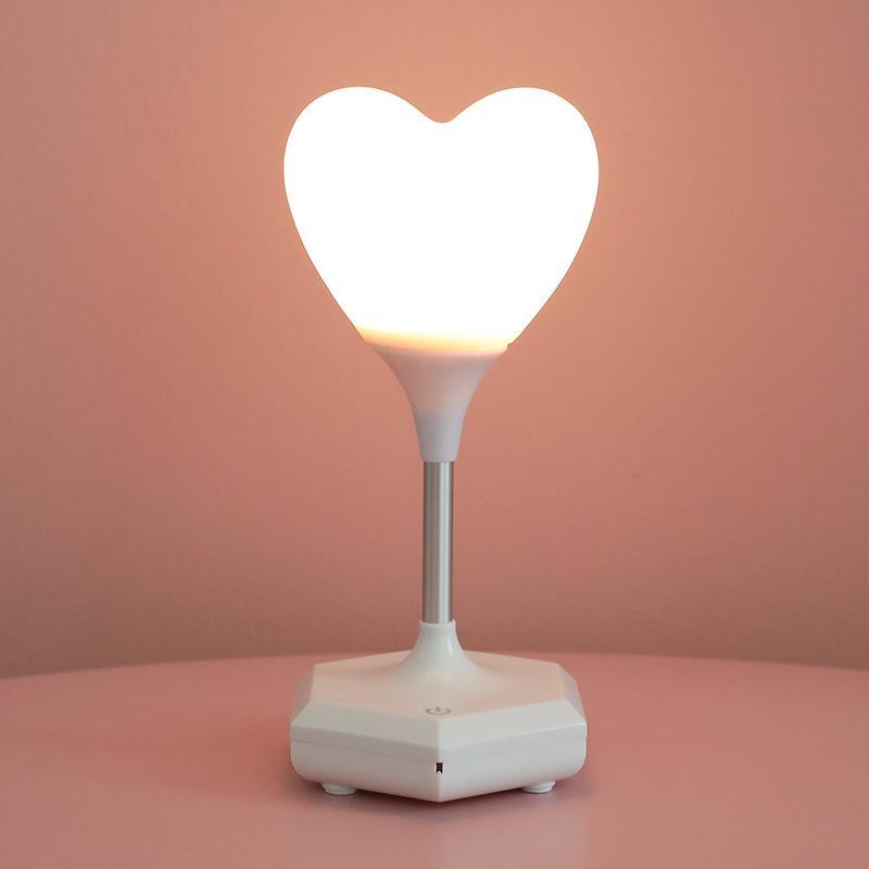 Creative Bedroom Heart-Shaped Lamp Touch Three Modes Charging Night Light