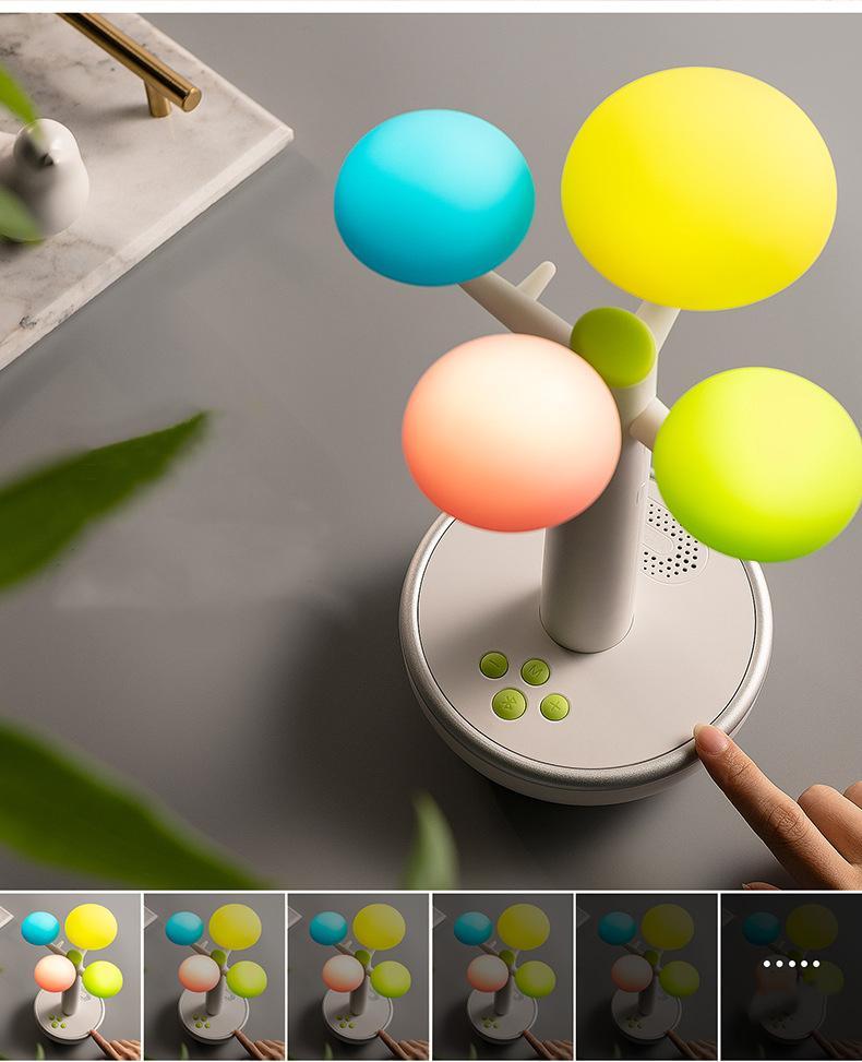 Wishing Tree Lamp Bluetooth Speaker Small Night Light Colorful Gradient Romantic Rainbow Music Light