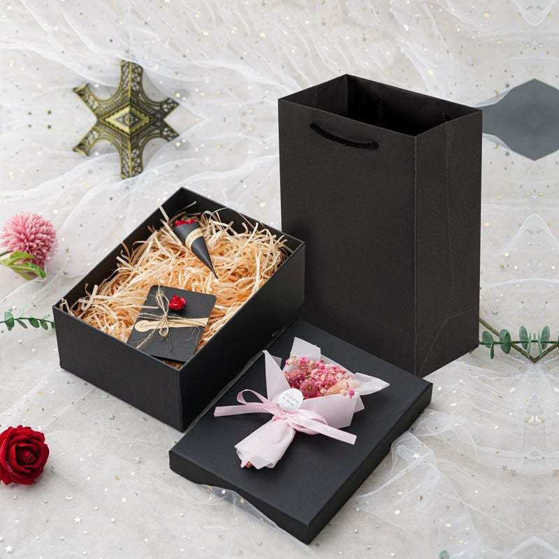 Simple Gift Box with Flower Fashion Simple Gift Box Gift for Love
