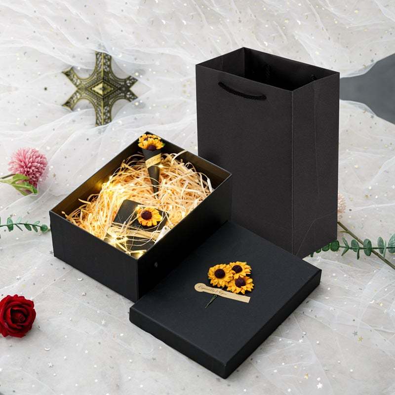 Simple Gift Box with Flower Fashion Simple Gift Box Gift for Love