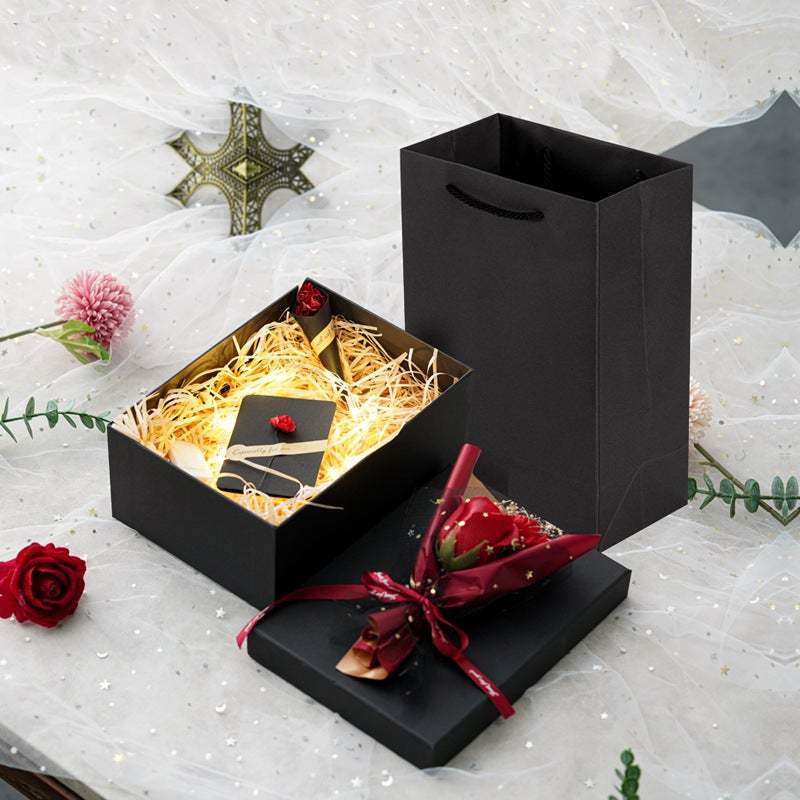 Simple Gift Box with Flower Fashion Simple Gift Box Gift for Love