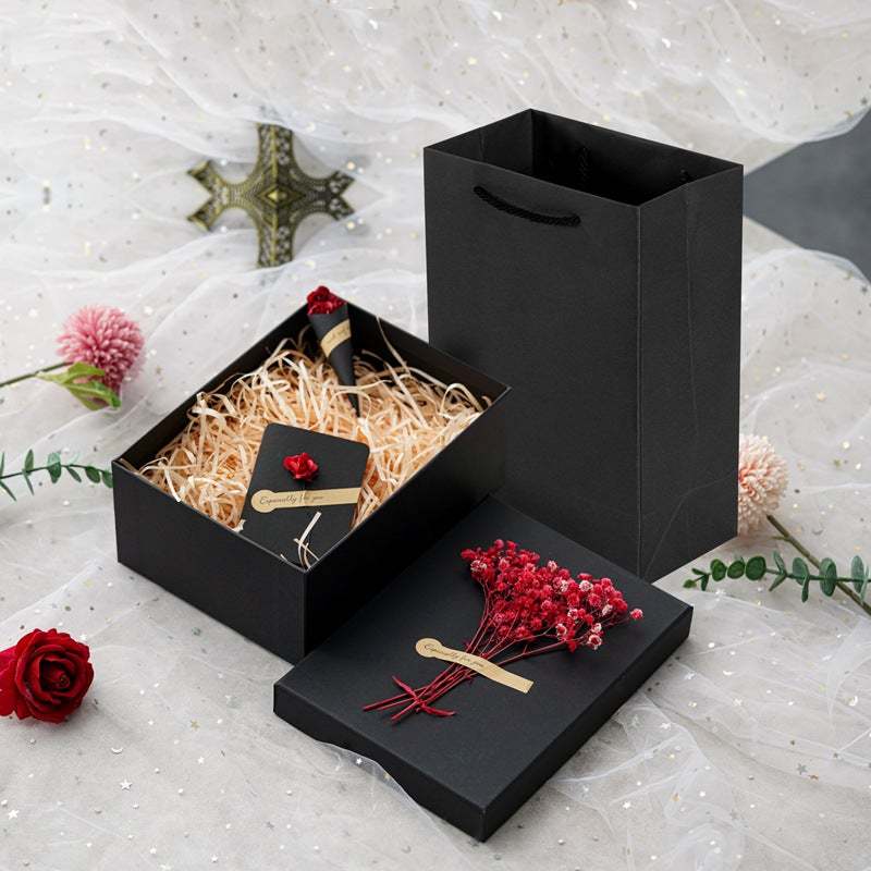 Simple Gift Box with Flower Fashion Simple Gift Box Gift for Love